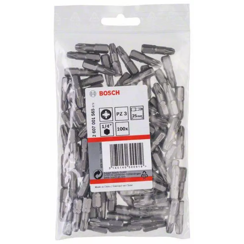 Bosch punta Pozidriv PZ3 25 mm, confezione da 100 2607001565