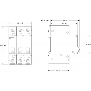 SIEMENS 5TL13910 sezionatore 100A 3 poli 400V AC guida DIN