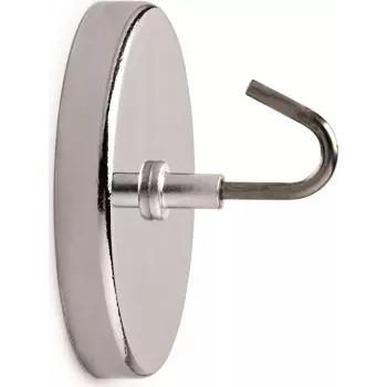 MAUL gancio magnetico con gancio grande, per interni, acciaio inox e acciaio, diametro 52 mm, gancio universale, per piastrelle e metallo 61555-96
