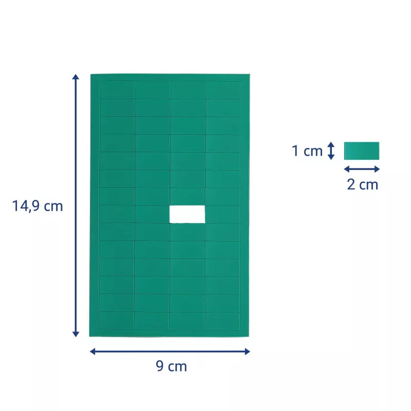 MAUL simbolo magnetico rettangolare, 20 x 10 mm, verde, fustellato, spessore 1 mm, 1 pezzo 6531455