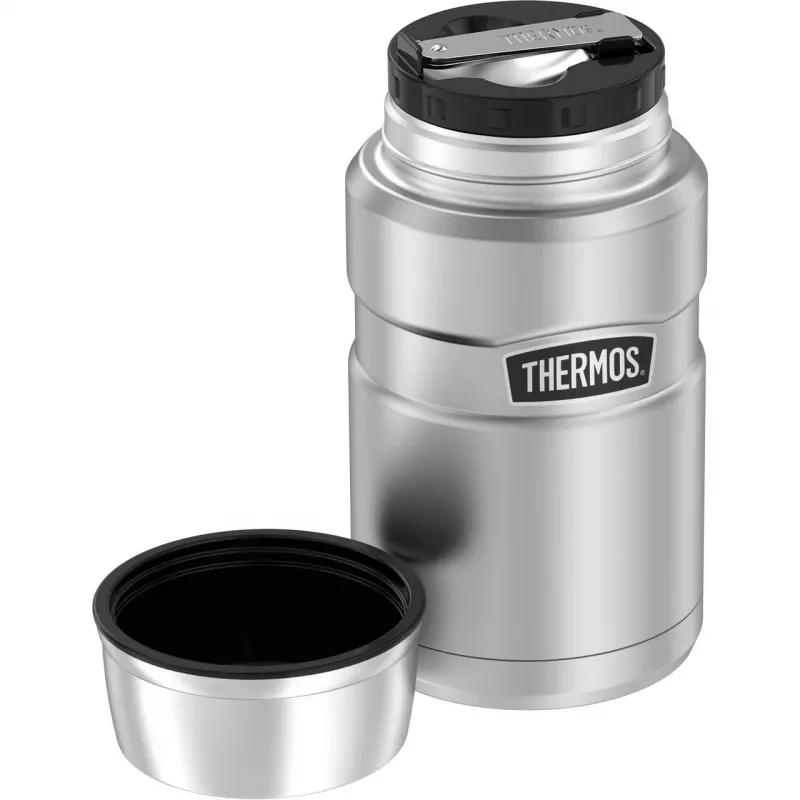THERMOS STAINLESS KING contenitore termico sottovuoto per alimenti, 0,71 L, nero opaco 4001.233.071