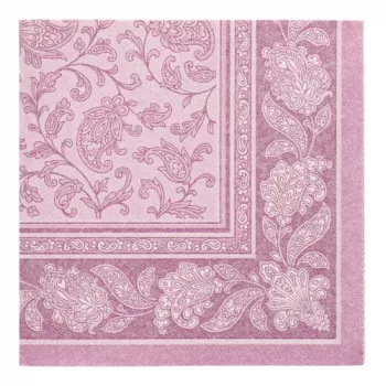 PAPSTAR ROYAL Collection Ornaments tovaglioli, lilla, 4 strati, 400 x 400 mm, piega 1/4, 50 pezzi 37025