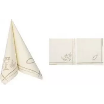 PAPSTAR tovaglioli ROYAL Collection Comunione / Cresima, 40 x 40 cm, piega 1/4, 3 strati, tissue premium, bianco, 50 pezzi (37042)
