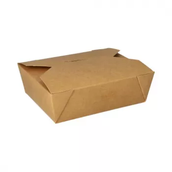 Papstar 87611 contenitore monouso per alimenti in cartone con rivestimento PLA, marrone, 1000 ml (100 pezzi)