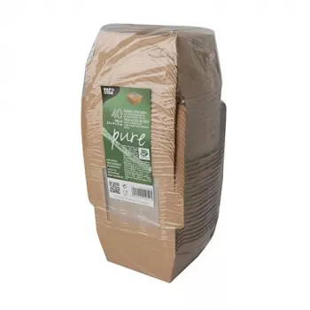 Papstar 87250 contenitore monouso per alimenti in cartone con rivestimento PLA, marrone, 750 ml, 50 pezzi