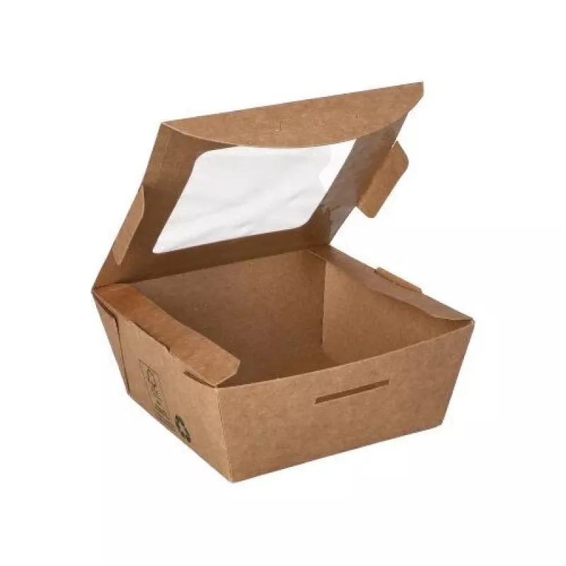 Papstar 87250 contenitore monouso per alimenti in cartone con rivestimento PLA, marrone, 750 ml, 50 pezzi