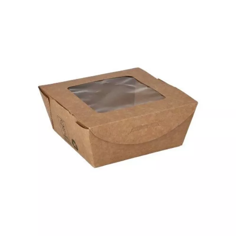 Papstar 87250 contenitore monouso per alimenti in cartone con rivestimento PLA, marrone, 750 ml, 50 pezzi
