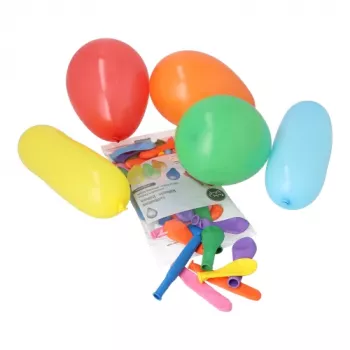 PAPSTAR Set da 50 palloncini da festa in colori e forme misti, lattice di gomma naturale, rotondi e palloncini modellabili, biodegradabili 18674