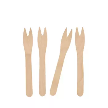 PAPSTAR pure Forchettina per patatine, legno di betulla, 121 mm, biodegradabile, 1 pezzo 82557