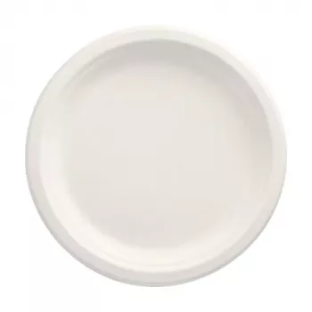 PAPSTAR pure Piatto in canna da zucchero rotondo 230 mm confezione da 12 compostabile adatto al microonde 89748