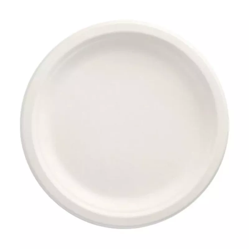 PAPSTAR pure Piatto in canna da zucchero rotondo 230 mm confezione da 12 compostabile adatto al microonde 89748
