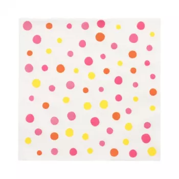 PAPSTAR Colorful Dots Tovaglioli di carta, 330 x 330 mm, rosa, 3 strati, piega 1/4, 20 tovaglioli 88346