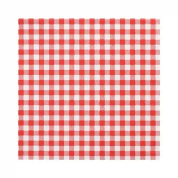 PAPSTAR Fazzoletti di carta quadretti Vichy rossi, 330 x 330 mm, 3 strati, piega 1/4, 20 pezzi 82763