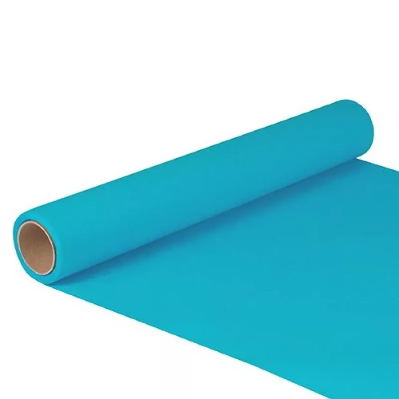 Papstar 82210 Rotolo runner da tavolo in carta turchese, 400 mm x 5 m, rettangolare