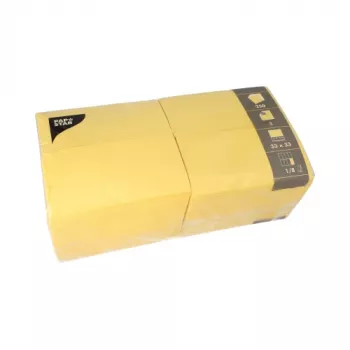 PAPSTAR Tovaglioli Bistro, 330 x 330 mm, 3 strati, giallo, piega 1/8, tissue, confezionati in film termoretraibile, 50 pezzi 84580