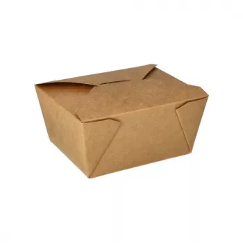 PAPSTAR pure Lunchbox 750 ml vaschetta in cartone marrone con rivestimento PLA contenitore monouso per alimenti 85687