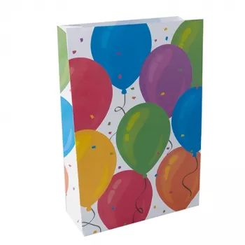 PAPSTAR Sacchetti di carta da festa palloncino, 190 x 280 x 70 mm, fondo a blocco, soffietto laterale 70 mm, 1 pezzo (88377)