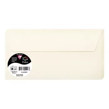 Pollen by Clairefontaine Busta DL, bianco naturale 120 g/m², 110 x 220 mm, pH neutro, senza acidi, 1 pezzo (56030C)