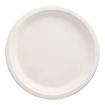 PAPSTAR pure piatto in canna da zucchero, rotondo, 260 mm, 50 pezzi, compostabile, adatto al microonde (89738)