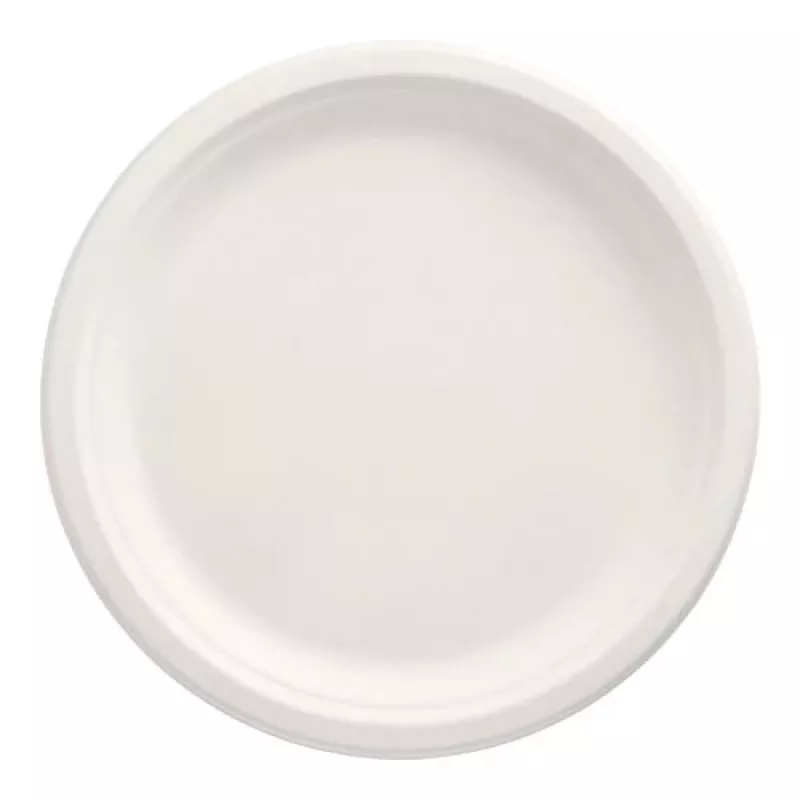 PAPSTAR pure piatto in canna da zucchero, rotondo, 260 mm, 50 pezzi, compostabile, adatto al microonde (89738)