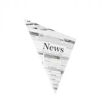 PAPSTAR sacchetto a cono in carta da giornale, 270 x 190 x 190 mm, carta pergamena sostitutiva, 40 g/m², capacità 125 g, 1 pezzo 86053