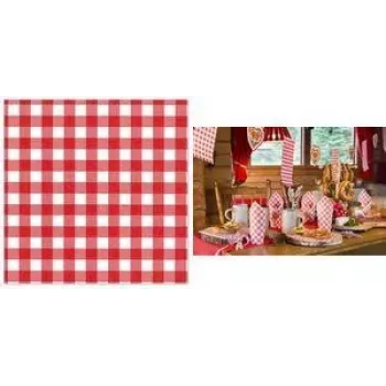PAPSTAR tovaglioli 1 strato in tissue a quadri Vichy rosso/bianco, 330 x 330 mm, piega 1/4, 250 per confezione 88762