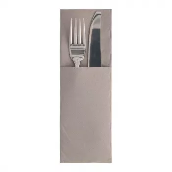 PAPSTAR ROYAL Collection portatovaglioli, grigio, 40 x 40 cm, 1 strato Airlaid, pre-piegato con tasca posate, 50 pezzi 89417