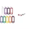 WEDO portachiavi con anello, diametro 18 mm, custodia in plastica viola, etichetta bianca scrivibile sostituibile 262 801808