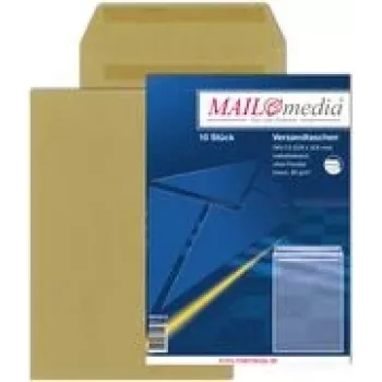 MAILMEDIA Elepa buste per spedizioni C4, autoadesive, 90 g/m², marrone, 50 pezzi 30002518