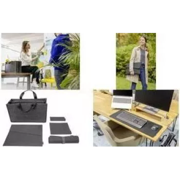 SIGEL BAB11 Desk Sharing Bag Classic L, grigio scuro, set da 5 pezzi