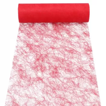 PAPSTAR Sizoflor runner/decorazione da tavolo, rosso, 75% poliestere 25% poliammide, impermeabile, resistente allo strappo, 1 pezzo 37062
