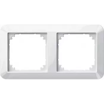 Merten System M placca 2 posti, bianco polare lucido 389219