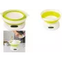 Little Balance LB 8064 bilancia da cucina pieghevole con ciotola, bianco/verde chiaro, 5 kg