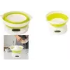 Little Balance LB 8064 bilancia da cucina pieghevole con ciotola, bianco/verde chiaro, 5 kg