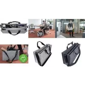 SIGEL borsa business in feltro Desk Sharing Bag Classic L, grigio feltro sintetico, 2 manici e tracolla regolabile, 1 pezzo (BA409)