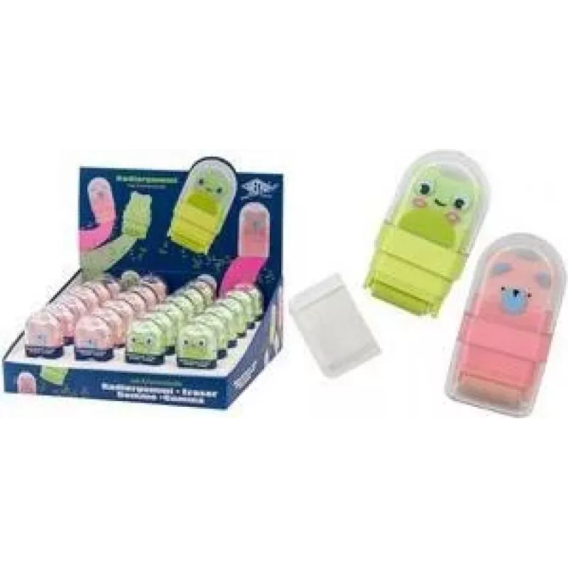 WEDO Clean Animal gomme in plastica display, design rana e orso, 24 pezzi 5998399