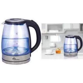 Little Balance LB 8520 bollitore in vetro 1,8L 2200W vetro borosilicato con accenti in acciaio inox e LED blu