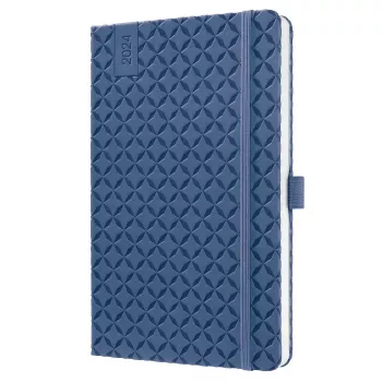 SIGEL Jolie 2024 agenda settimanale A6, similpelle, blu, 1 settimana su 2 pagine, 174 pagine J4100