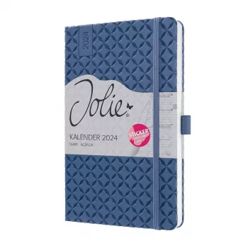 SIGEL Jolie 2024 agenda settimanale A6, similpelle, blu, 1 settimana su 2 pagine, 174 pagine J4100