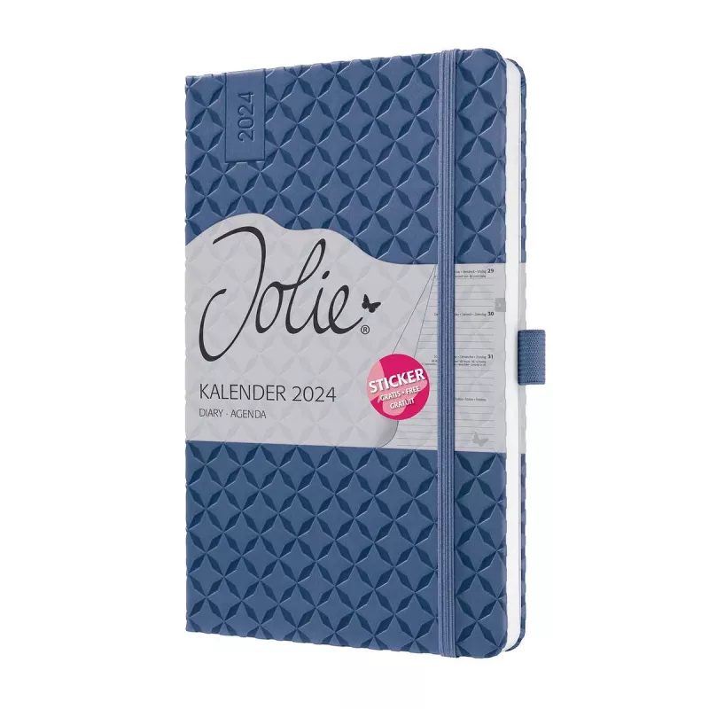 SIGEL Jolie 2024 agenda settimanale A6, similpelle, blu, 1 settimana su 2 pagine, 174 pagine J4100