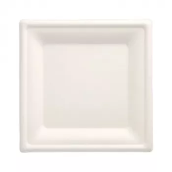 PAPSTAR Pure piatti in canna da zucchero, quadrati, 200 x 200 mm, 50 pezzi, compostabili, adatti al microonde 89744