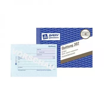 Avery 302 registro di amministrazione A4, blu/bianco, 96 fogli, 192 pagine, rigatura speciale ledger, 90 g/m², cucito a filo