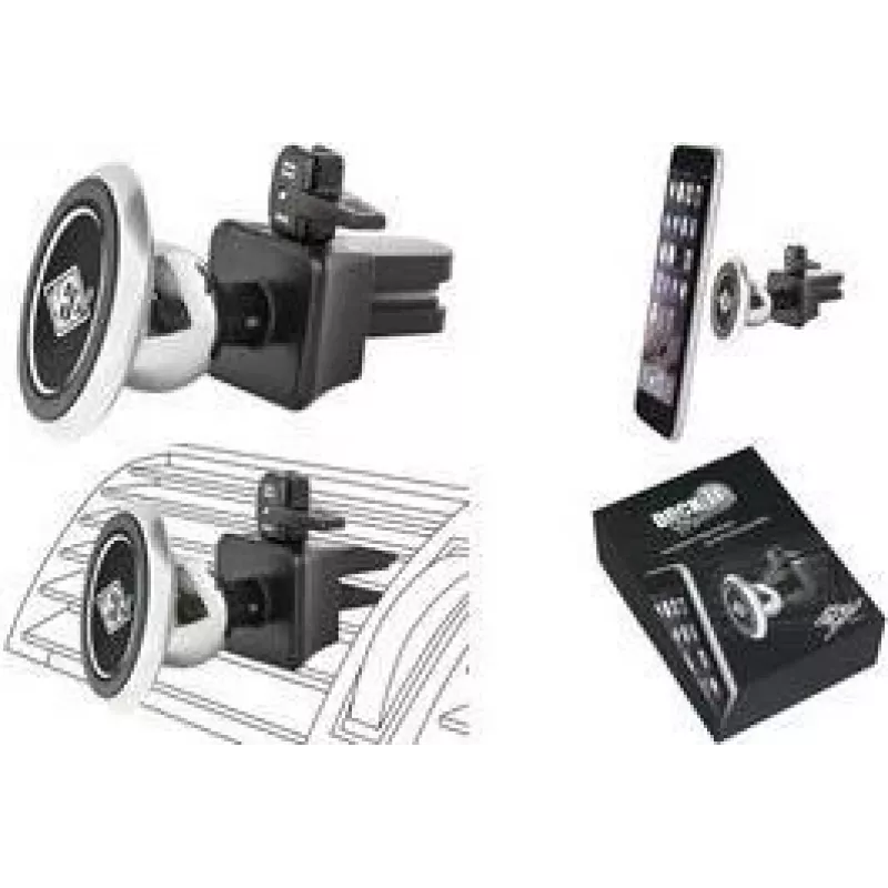 WEDO Dock-it Premium supporto magnetico mini per bocchette auto per smartphone, nero/argento 60 15054