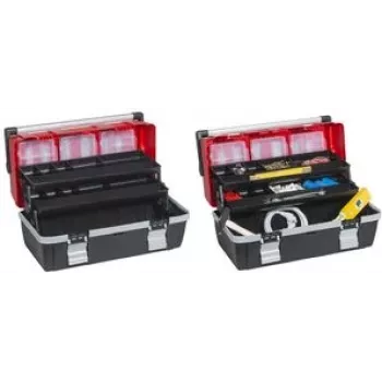allit McPlus Alu C 22 valigetta portautensili, polipropilene, rosso/nero, 2 vaschette a cantilever 457021