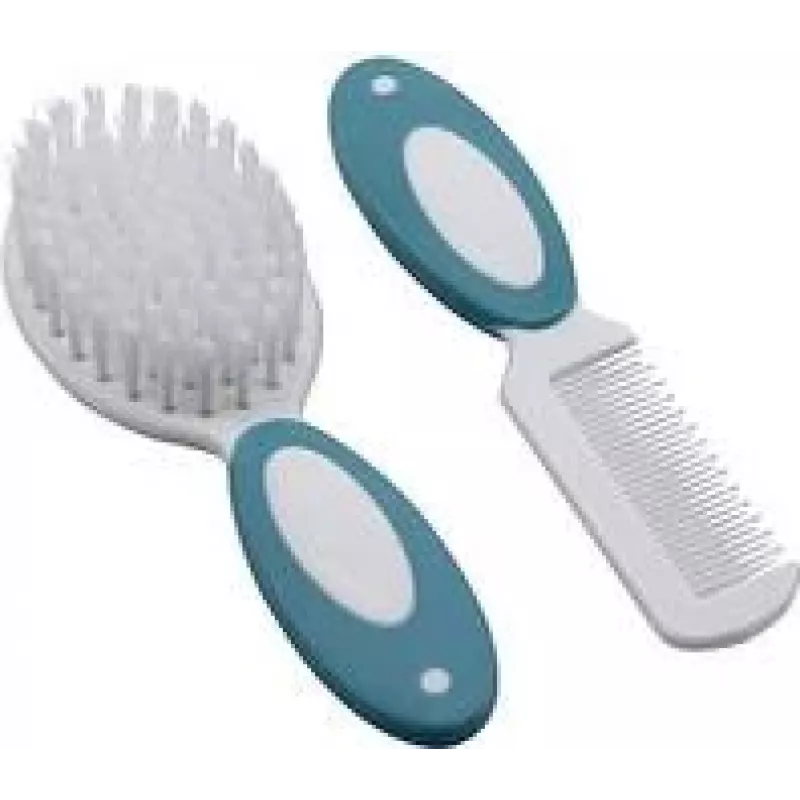 Olympia H+H set spazzola e pettine per neonati BS 868, setole naturali, extra morbide, bianco, 98374