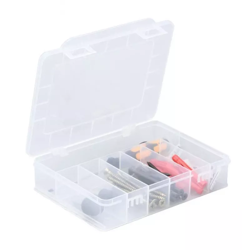 ALLIT EuroPlus Basic scatola assortimento 18/7, polipropilene trasparente ad alta resistenza agli urti, 7 scomparti, nero 457180