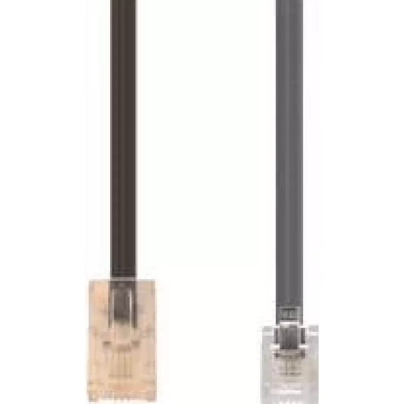 E+P T 91 cavo telefonico, RJ-45 su RJ-12, 6 m, contatti dorati, nero/trasparente