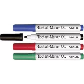 MAUL HEBEL pennarelli per flipchart XXL punta tonda colori assortiti (confezione da 4) 63839-99