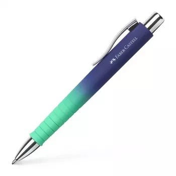 Faber-Castell Poly Ball Urban penna a sfera a scatto, Buzzing Blue, inchiostro blu, larghezza tratto 0,6 mm (XB), 1 pezzo 241132
