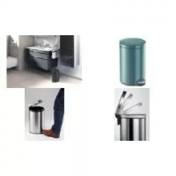 DURABLE cestino pedale in metallo 12L rotondo argento 341158